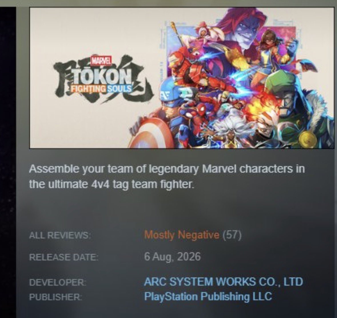 KJovian's tweet photo. Marvel Tokon is seeing mass refund and scathing reviews. It looks to be failing

This is the Sony curse now that touches any exclusive game.

The game NEEDS to work on SteamOS so we can play it on Steam Machine and Steam Deck. But it seems @PlayStation and @MARVELTokon don’t care about us gamers.