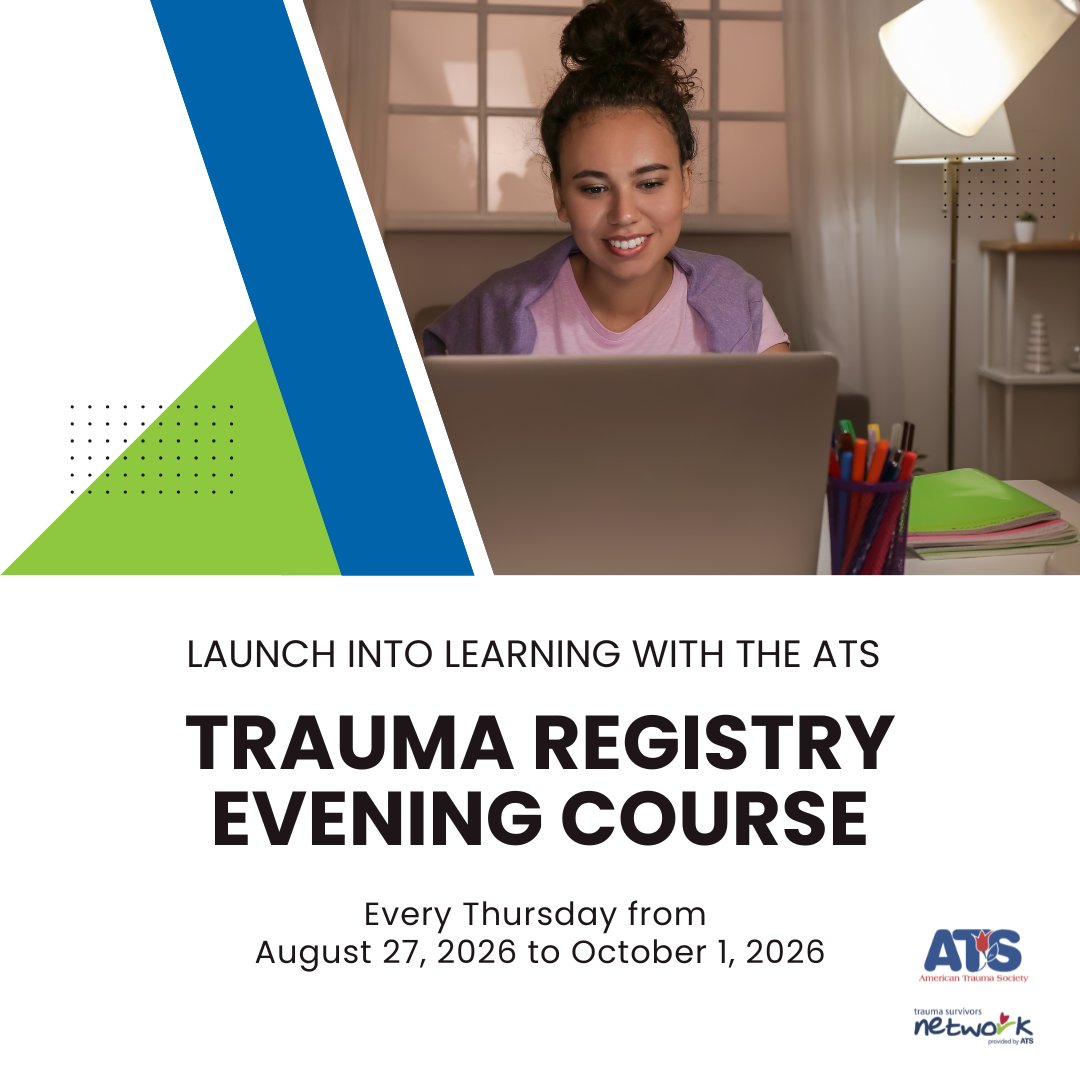 ATSTrauma's tweet photo. Save the Date: Enhance Your Trauma Care Expertise!

Join the American Trauma Society's Trauma Registry Course (Evening) beginning August 27. This live virtual program is designed to equip trauma registry professionals with the latest standards, practical skills, and real-world applications to support excellence in trauma care.

🗓️ August 27 – October 1
🕕 Thursdays | 6:00–9:30 PM ET
Register now on our website!

#AmericanTraumaSociety #TraumaRegistry #TraumaCare #HealthcareEducation