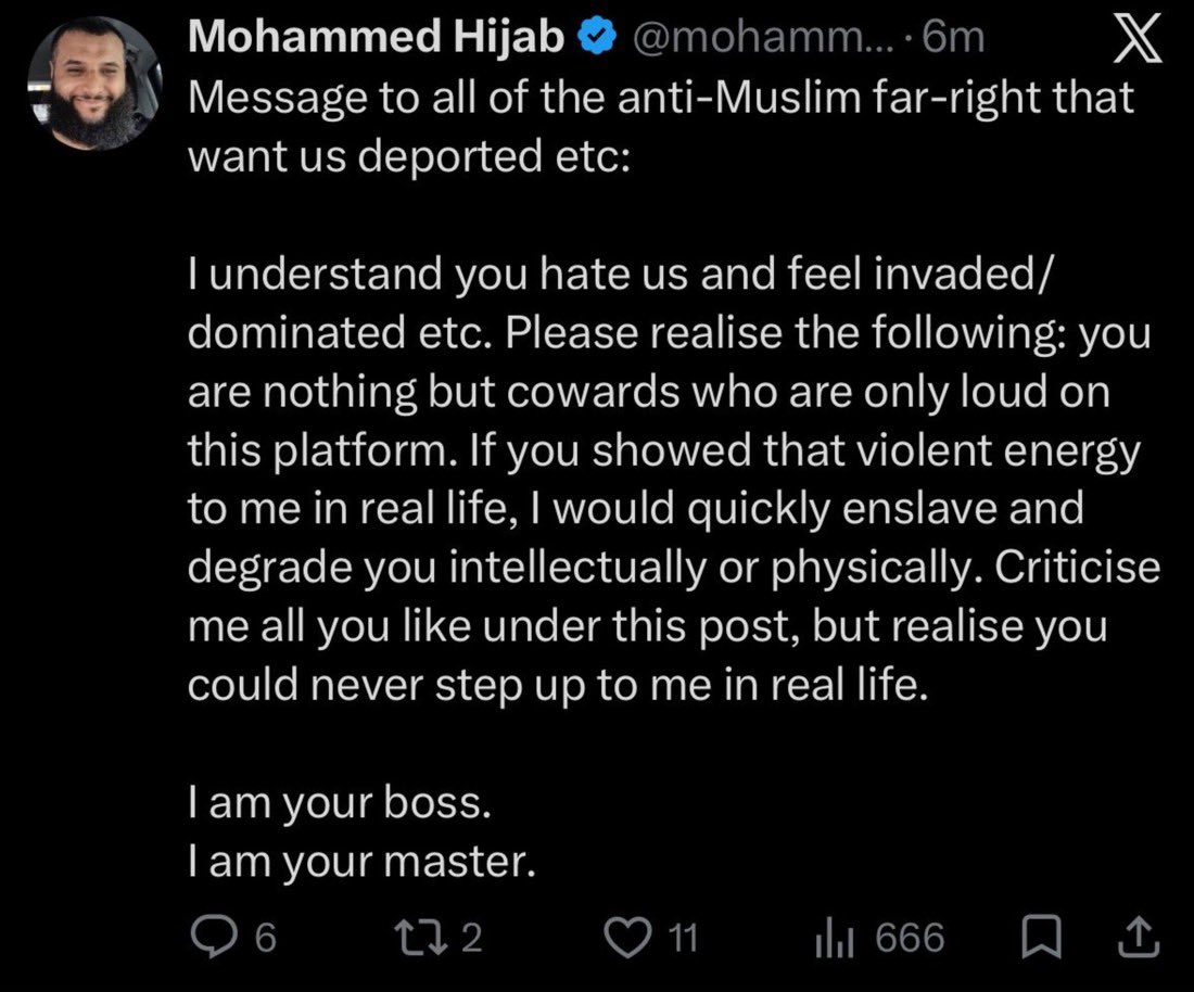 AlexDuncanTX's tweet photo. Mohammad @mohammed_hijab is an American-hating jihadi piece of garbage. https://t.co/tJ6ecQEZrs