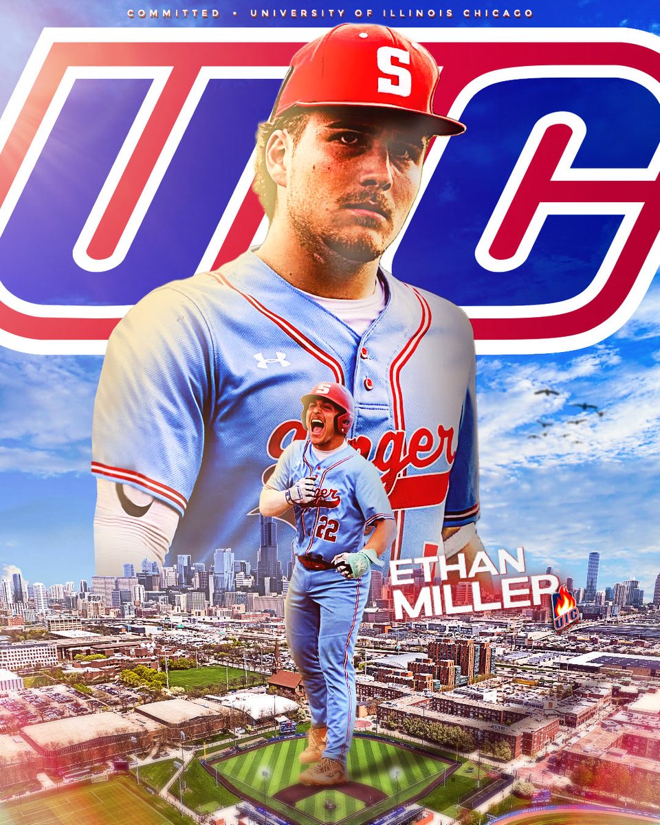 Ethanmiller766's tweet photo. Excited and blessed to announce my commitment to the University of Illinois Chicago to continue my academic and baseball career! First, I want to thank God for this blessing also thank you to my family and coaches for helping me. #fireupflames.   
@stiksacademy @UIC_Baseball https://t.co/W9xlzslLCJ