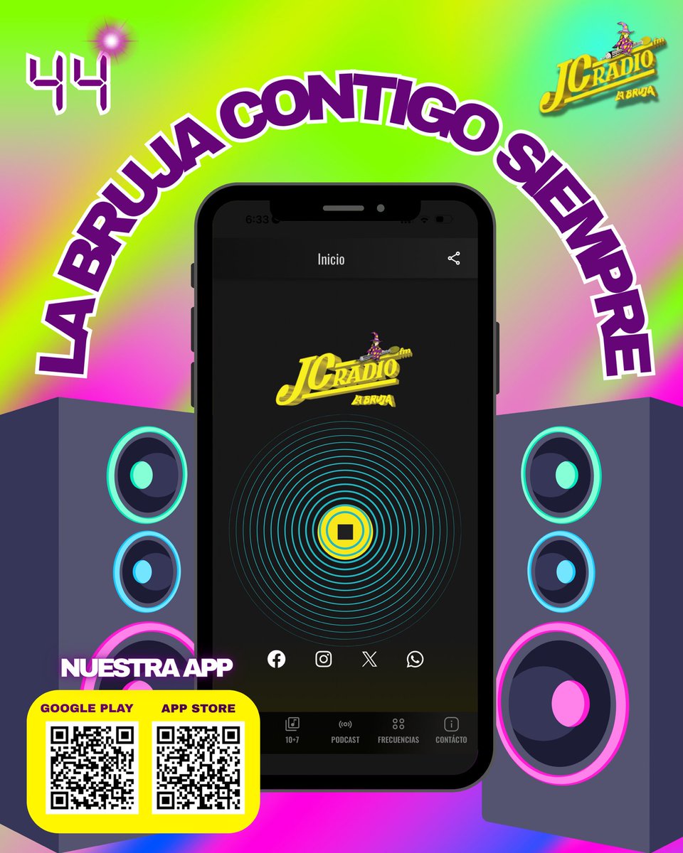 jcradiolabruja's tweet photo. 🎶📻 La Bruja contigo siempre, las 24 horas del día.
📲 Descarga nuestra app, escanea el código QR y disfruta de JC Radio La Bruja donde quieras, cuando quieras.
💬 ¿Qué programa de La Bruja no te pierdes por nada?
#LaBruja #LaRadioDelEcuador #LaBrujaContigoSiempre https://t.co/3tK3ldjsPf