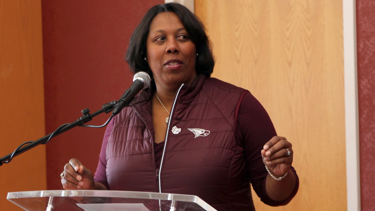 NCCUAthletics's tweet photo. Congrats to former NCCU Director of Athletics Dr. Ingrid Wicker McCree on being named a recipient of the @_WomenLeaders Nike Lifetime Achievement Award! This honor celebrates her outstanding career as a student-athlete, coach, educator, administrator, and executive leader. https://t.co/OgV7EncpSu