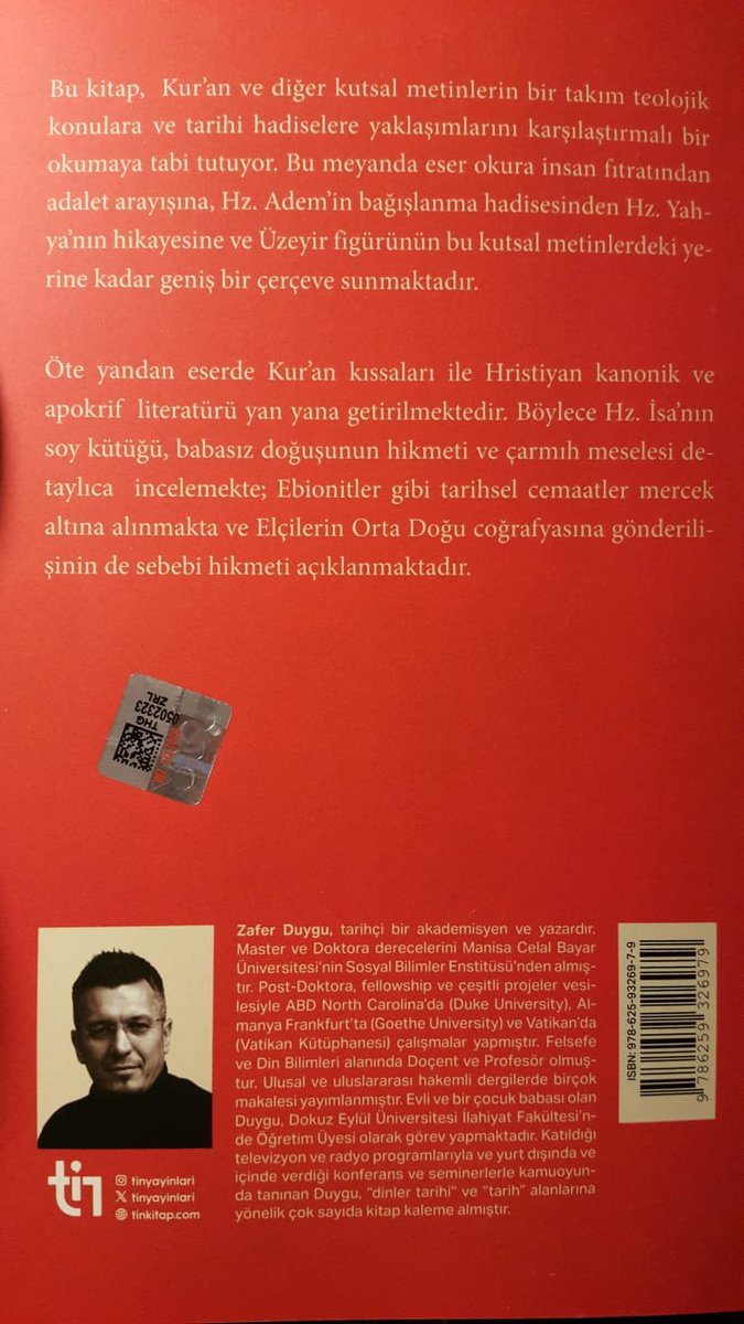 lazamani's tweet photo. Zafer Duygu hocanın son kitabı Kur'an ve Tarih, Kur'an- Kerim'deki tarih perspektifini inceleyen değerli bir eser. Kitap bilhassa peygamber kıssalarına odaklanıyor ve belirli hadiselerin arka planını aydınlatmaya çalışıyor. https://t.co/b1zFHScnCy