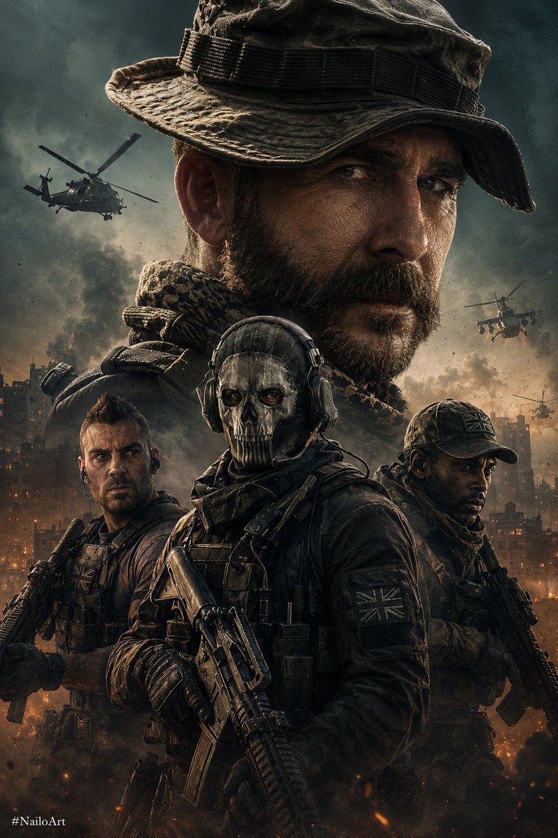 RedWing_90's tweet photo. Task Force 141 — always mission ready.
#NailoArt #CallofDuty #ModernWarfare #TaskForce141 #Ghost #CaptainPrice #SoapMcTavish #Gaz #GamingArt #CinematicPoster https://t.co/FLV99QV63B