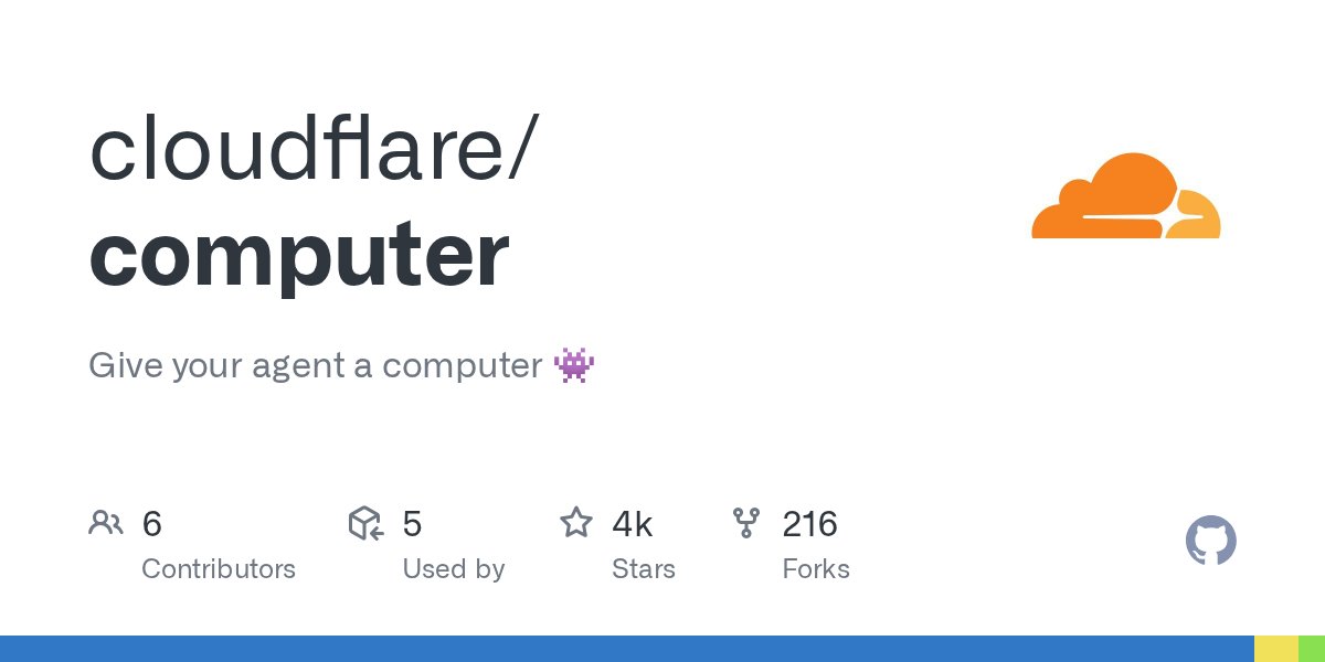 N0V4Dev's tweet photo. Cloudflare just dropped a preview called cloudflare/computer that lets you give your AI agent a virtual filesystem and execution environment. It uses a Durable Object to keep an authoritative state in SQLite. This setup lets you run code against a persistent workspace without managing complex infrastructure.

The project currently ships with three backends for different needs. The Container backend uses a FUSE mount to project your SQLite state into a sandbox with a full Linux userland. If you need something lighter, the Isolate shell runs just-bash in a Dynamic Worker while the JavaScript backend runs modules with a workspace-backed filesystem.

It is built with TypeScript and designed to connect backends lazily on first use. You can even use the workspace on its own if you just need the filesystem layer. It's strictly for experiments and prototypes right now since the APIs are still unstable.
https://t.co/oldlvFWwEB
#Cloudflare #TypeScript #Serverless #WebDev