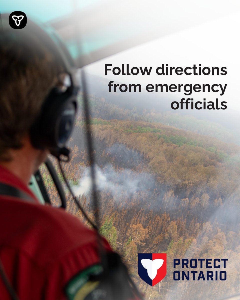 ONresources's tweet photo. When a wildland fire is in your area, stay informed.

Evacuation orders, road closures and safety alerts are put in place to help protect you, your family and emergency responders. Follow instructions from emergency officials without delay. https://t.co/8cPXHz2PVo