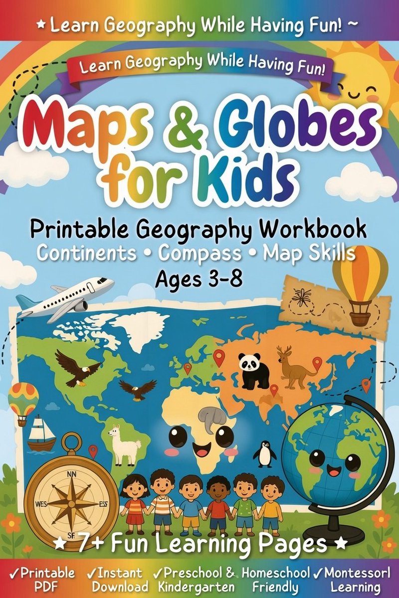 MartGoods32509's tweet photo. Maps & Globes for Kids: Printable Geography Workbook | Continents, Compass & Map Skills (Ages 3–8)
https://t.co/vkzyvRmimc
#MapsForKids
#GlobesForKids
#GeographyForKids
#GeographyWorkbook
#ContinentsForKids
#MapSkills https://t.co/Wah8PggyIa