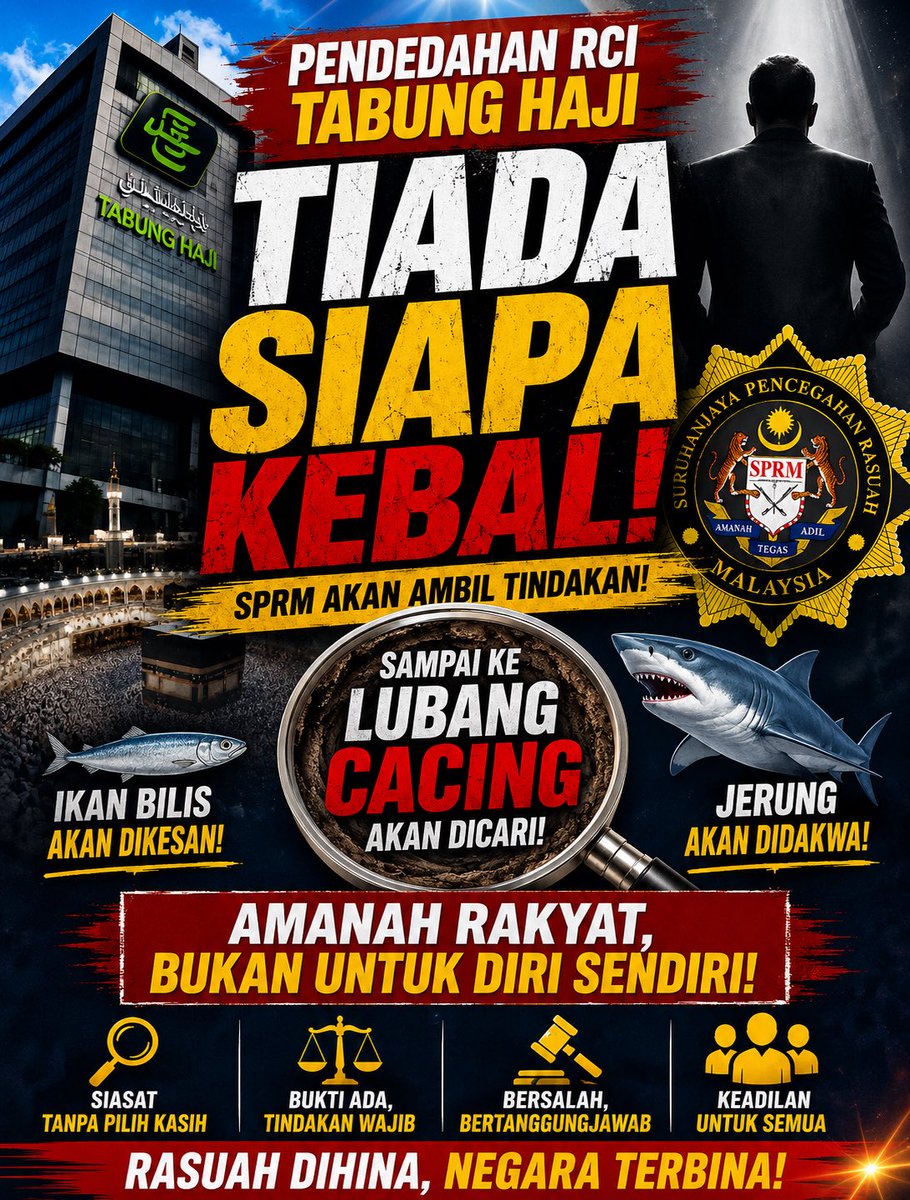 pogedil_'s tweet photo. Jangan ingat dah sembunyi fail boleh selamat dari undang-undang. Keadilan wajib ditegakkan untuk lindungi duit titik peluh pakcik makcik di kampung! 

Rukun Islam yang kelima ialah mengerjakan haji, bukan mengerjakan Tabung Haji!!! https://t.co/8HLMQnx1nq