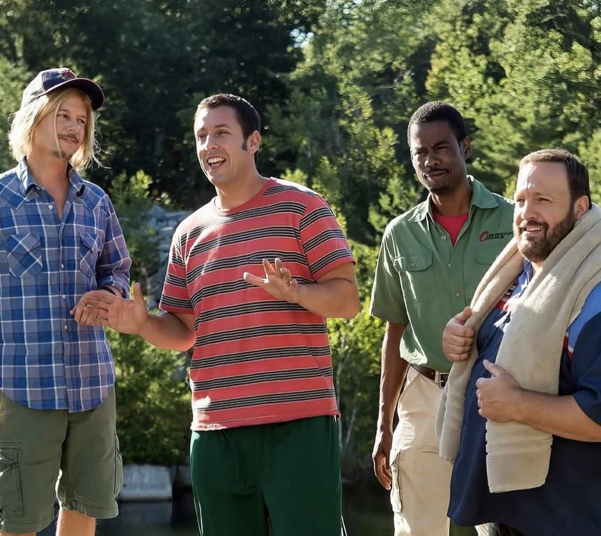 DiscussingFilm's tweet photo. Adam Sandler, David Spade, Rob Schneider, Chris Rock, Kevin James and Salma Hayek are all officially set to return for ‘GROWN UPS 3’.

(Source: Deadline) https://t.co/tBttR4M8n8