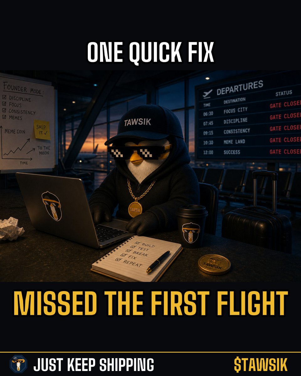TAWSIKAI's tweet photo. The patch made it. The founder did not.

$TAWSIK #founderlife #startups #coding #AI https://t.co/2Pe343oL5e