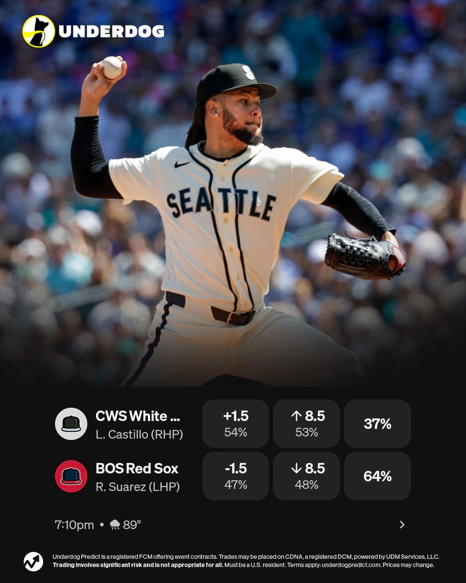 UnderdogMLB's tweet photo. Luis Castillo makes his White Sox debut Thursday vs. a Red Sox team that’s won 25 of their last 28 games.

Red Sox last 28 games:
5.5 Runs per game (1st in MLB)
43 HR (3rd)
.789 OPS (2nd)

https://t.co/Dc8E56iYHL https://t.co/RH5ggbGdps