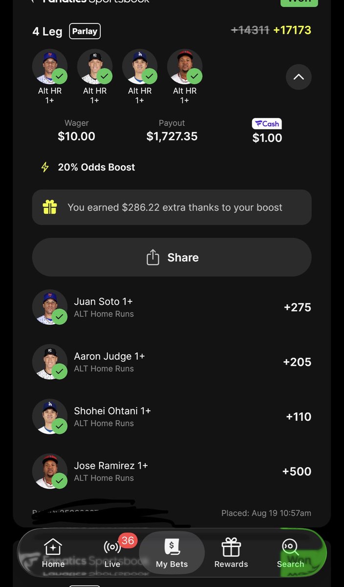 TheDonPerignonn's tweet photo. @FanaticsCasino Most I’ve won on your platform 🫡 now where is my bonus bet man? 😂 https://t.co/1TI1l2rgfF