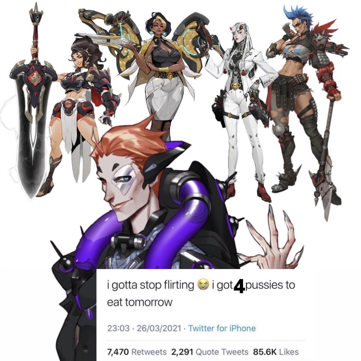 bioticgasp's tweet photo. The highly-requested and eagerly-awaited refined iteration of this imagine now that Junker Queen is officially working with Talon. I love women. #Moira https://t.co/aLQ49KoLJY