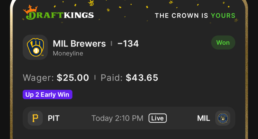 Cc_betts's tweet photo. Up by 2 early win came through again. 🤑
#Gambling𝕏 https://t.co/oAnA3r4utd