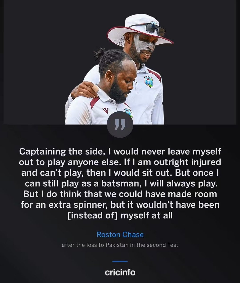 Dermie2mie's tweet photo. @CaribCricket He also said this, which is counter to your suggestion of him not selecting himself: https://t.co/9eI6xsEErA