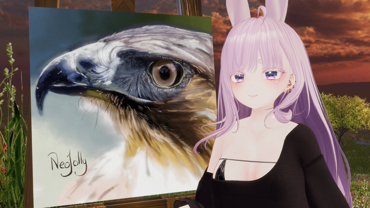 neojolly_vr's tweet photo. The day I release my second VRChat world. I VR painted three birds. This one was my favorite. A Hawk, inspired my the awesome photograph made by Oliver Wagenblatt π° #VRChat #daPens #Painting https://t.co/iugXp3loAq