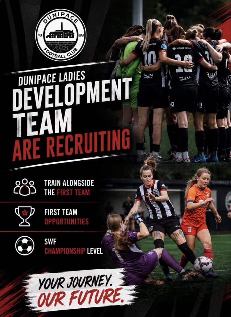 SWFRecruitment's tweet photo. Looking for a new club? @DunipaceLadies Development team are recruiting for new players. Make sure to get in touch with them for more information. https://t.co/XyzfD9ItH1