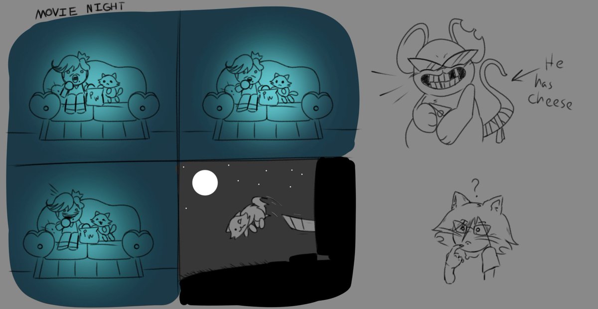 Mim_Head9's tweet photo. I had an idea + someone told me to draw cheese so I drew Mewgenics Mouse AKA Radical Rat with cheese + I'm here too. https://t.co/S7VcMw8sUU