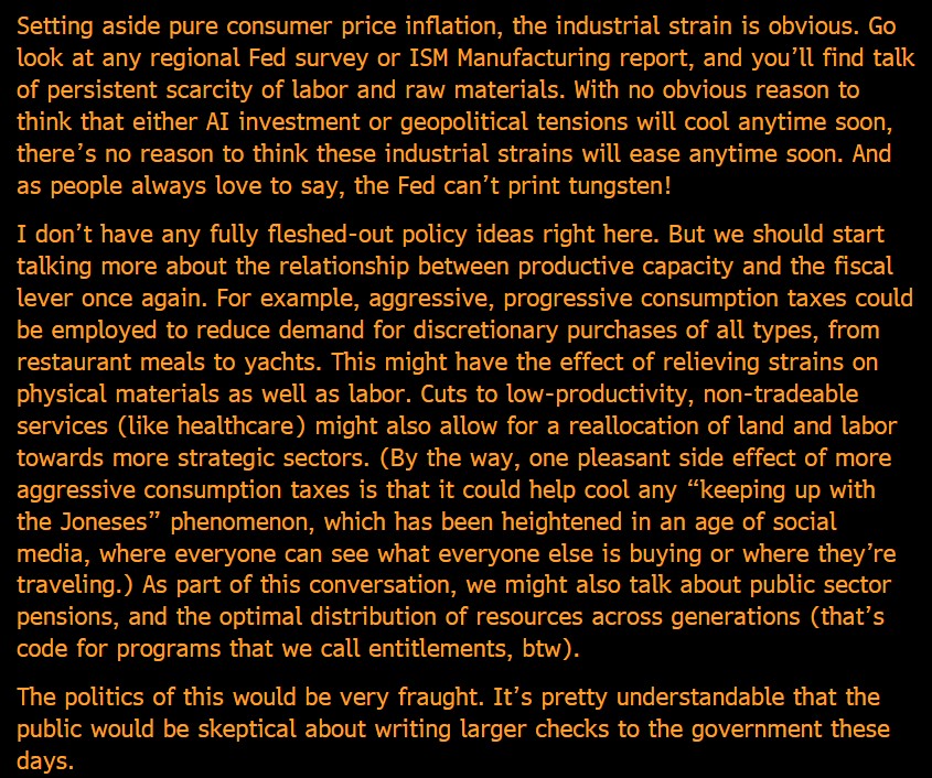 TheStalwart's tweet photo. IT'S TIME TO START TALKING ABOUT MMT AGAIN

In the newsletter, I wrote about how in our time of persistently high inflation, a high cost of living, and ongoing strain on industrial capacity, MMT wisdom (once again!) shines a light towards a policy path that may be helpful. https://t.co/TMjJbWRbwL