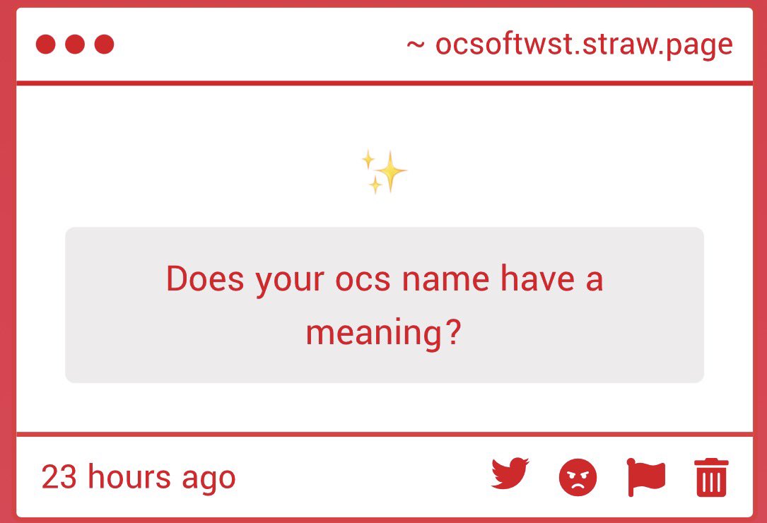 ocsoftwst's tweet photo. Gimmick ! ✨

Does your oc’s name have a meaning? https://t.co/3QqQaK4VcF