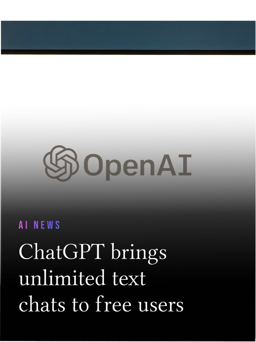 thenewsdigestai's tweet photo. ChatGPT’s free tier is losing its text-chat limit.

From next week, Free users can keep conversations going with GPT-5.6 Luna and use a new Think button for harder questions. Files, images and other tools will still have separate caps. https://t.co/RYilKRlL1c