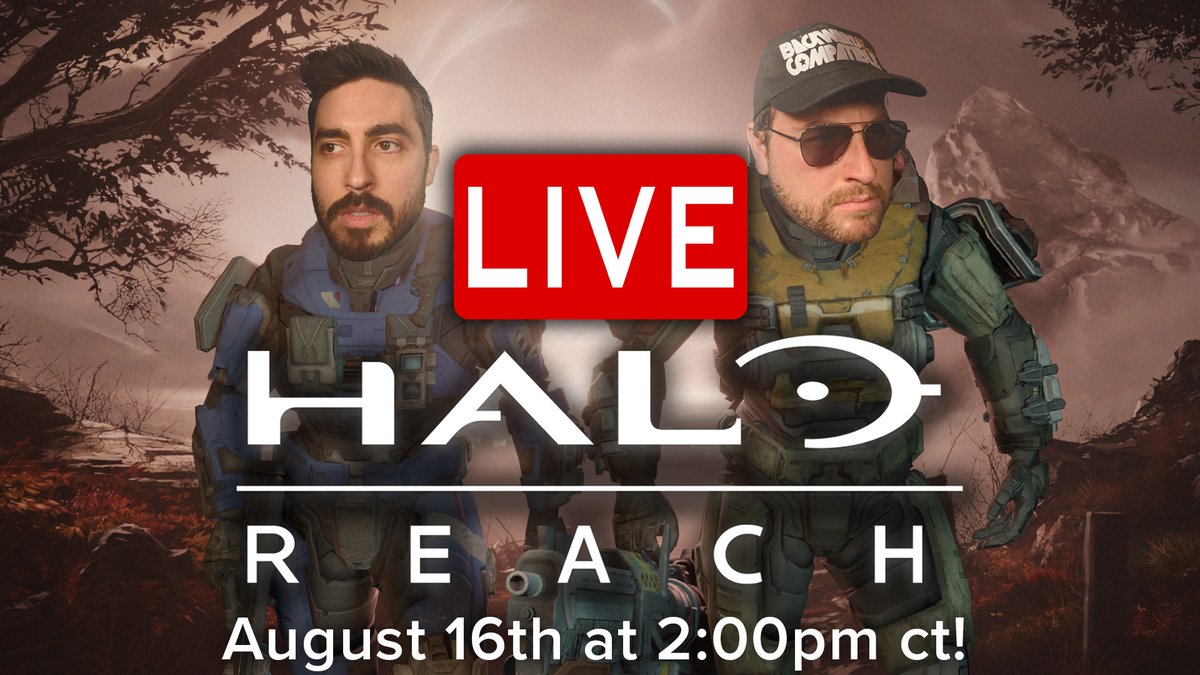 BZCofficial's tweet photo. HEYYYYY EVERYBODY!

August is our anniversary month on YouTube and to celebrate The Boyz are going back to finish the fight.

Some of you thought they would never go back but on August 16th at 2:00pm ct join Miles and Kyle for a @Halo Reach LIVESTREAM! https://t.co/8pzE7sHFGk