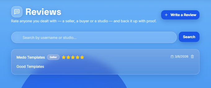 blackanime0r's tweet photo. ⭐ Leave a Review for Any Roblox Trader
Bought a game, assets, scripts, or anything else from someone?
Or has someone bought from you?
📝 Leave a review or check someone's reputation:
https://t.co/4Ckf8mWE2L
#Roblox #RobloxDev #Rosharks #RobloxStudio https://t.co/0sWhDllYWw