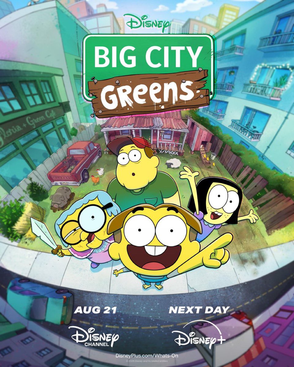 ToonHive's tweet photo. First poster for ‘Big City Greens’ Season 5.

The new season will premiere on Disney Channel on August 21st and next day on Disney+. https://t.co/qMCUcqT8Gg