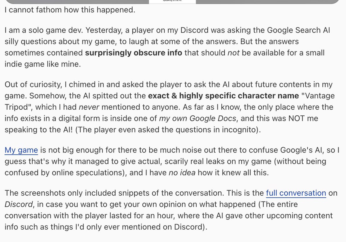 ellipsus_writes's tweet photo. Between data scraping and invasive AI, Google is not a safe place to host anything, especially your writing. “Opt-out” measures increasingly function like lip service rather than real protections for users.

If you want a deep dive into Google's recent misadventures, check out this Reddit thread:
https://t.co/XlsGTpBCEy