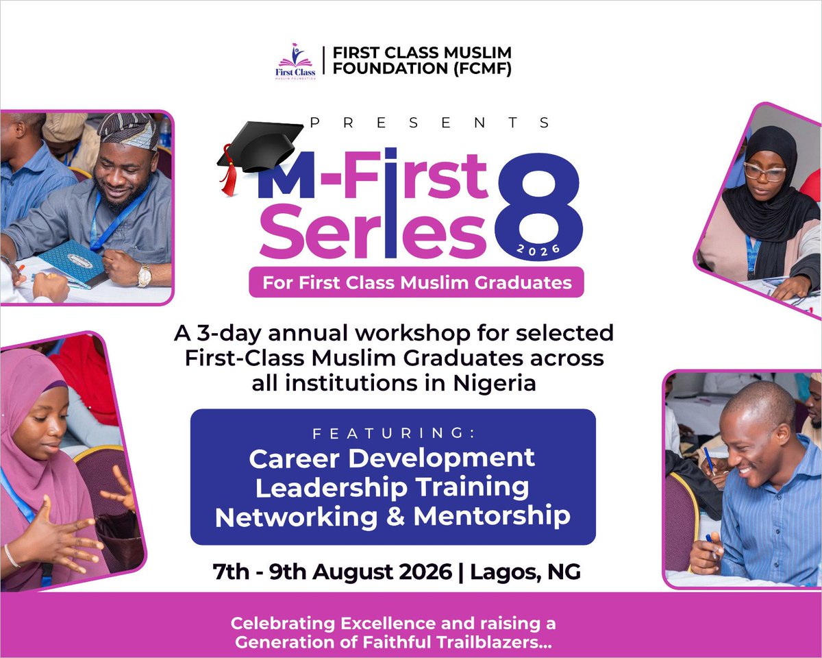 Fcmfoundation's tweet photo. We are excited as we will be hosting 50 First Class Graduates for our M-First Series 8.0  from 7th to 9th, August, 2026

#mfirstseries8
#leadership
#firstlassgraduate https://t.co/RHOmfg9Fcc