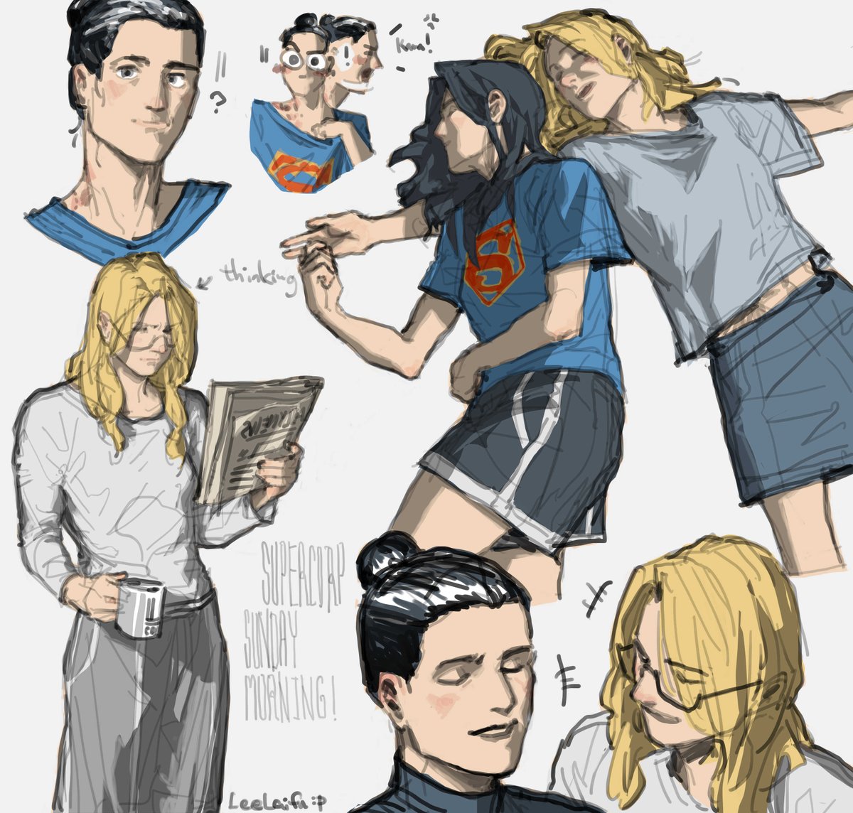 lee_laifu's tweet photo. daily supercorp fanart 
day1
supercorp sunday morning! https://t.co/kZHkVNSqmf