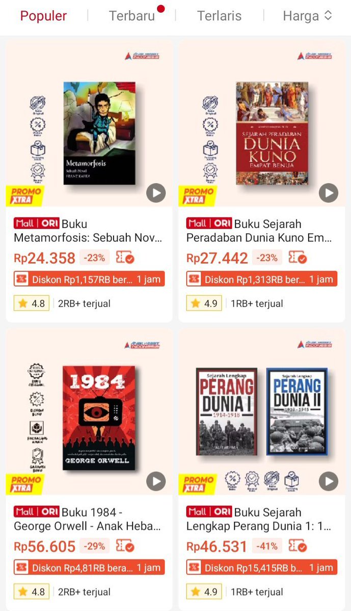 senogp's tweet photo. Penerbit terjelek seluruh Indonesia, Anak Hebat Indonesia, juga ngasih diskon parah betul.

Udah buku jelek, ga laku, masuk bazzar terus. Masih mau matiin reseller.

Memang lebih baik tidak dibeli orang yang tidak menghargai reseller. https://t.co/JisRDH8pHV