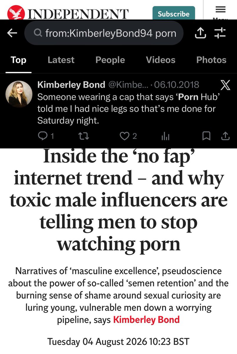 therealworld_ai's tweet photo. 🚨🇬🇧 Woke UK reporter who wrote an article condemning Andrew Tate for being anti porn got EXPOSED for being repulsed by men that consume porn 💀

Feminist love sabotaging young men by keeping them weak. This is why they want Andrew Tate locked up #FREETHETATES https://t.co/VBVmzWT4Z2