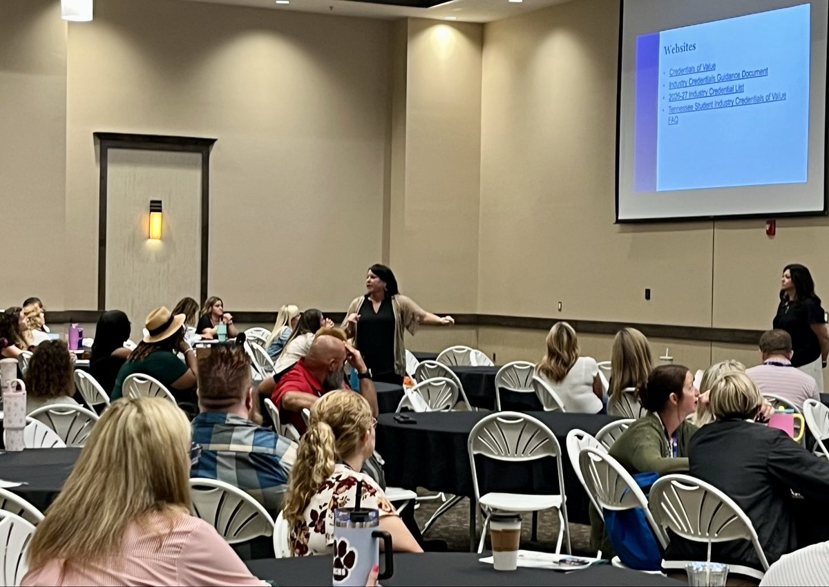 UllaCarr's tweet photo. TNACTE hosted the CTE Conference, formerly known as CTE Institute, July 13-15. I was happy to help welcome CTE instructors from all over the state. Sessions spanned several clusters, WBL, PBL, many vendor sessions, and TNACTE’s Awards. https://t.co/8eYgZ6VsYJ