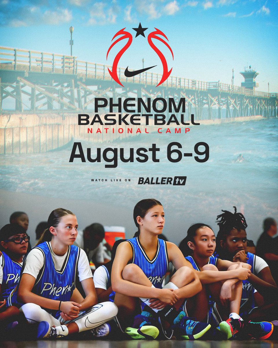 BallerTV's tweet photo. Catch all the action from the 2026 Phenom Girls National Camp LIVE on BallerTV! 🤩 @Phenom_Girls 

📍 Seal Beach, CA
📅 August 6–9
📺 Watch live and on replay at https://t.co/Xe88d5TbRc https://t.co/LI4Q6GXagW
