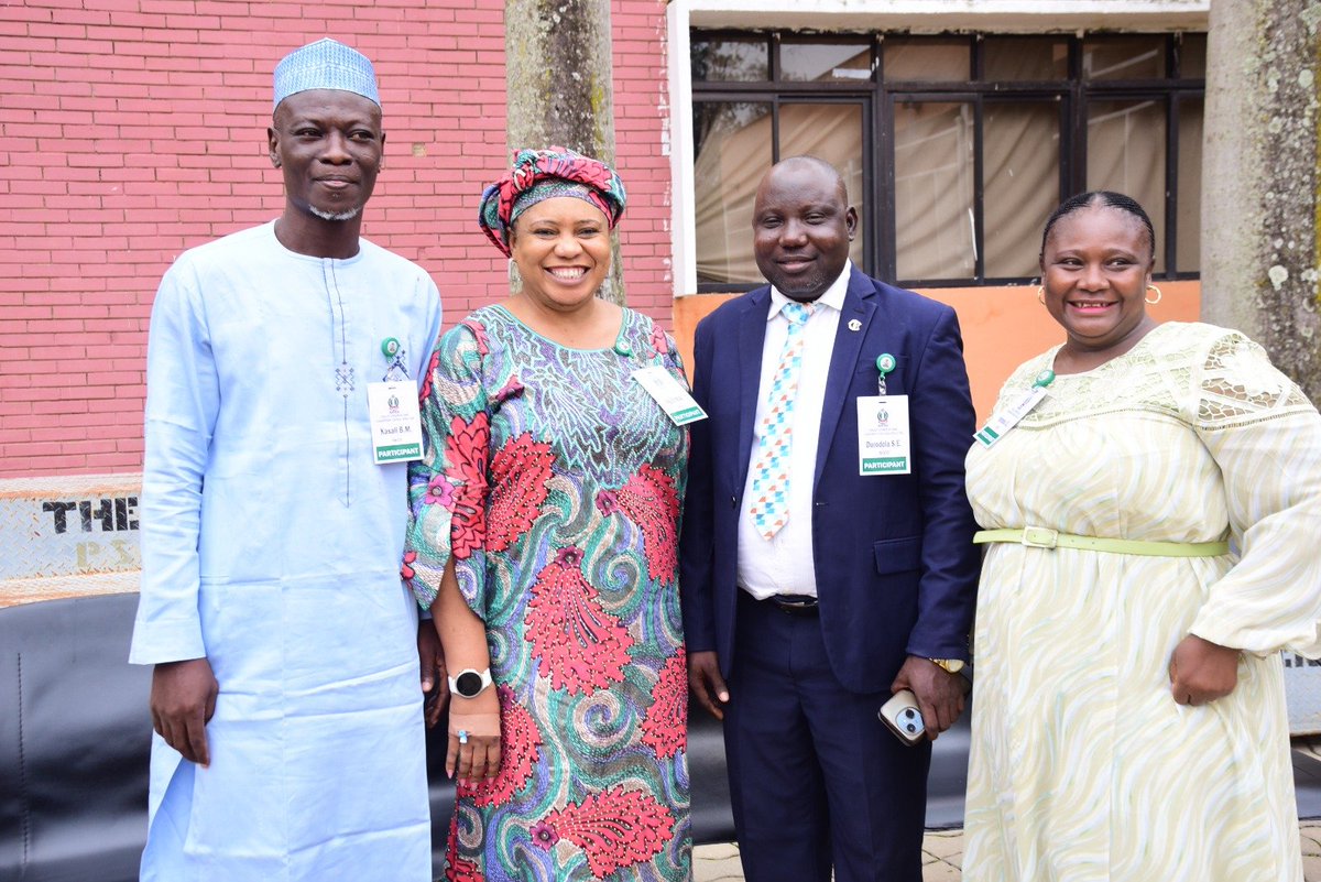 Neconigeria's tweet photo. NECO  Participants at the Course 50-Phoenix Ambassadors,held at the National Institute for Policy and Strategic Studies, Kuru, Jos, presenting the Institute''s Appreciation Plaque to the Registrar/CE, Prof Dantani Ibrahim Wushishi in his office  on Thursday in Minna@NigEducation https://t.co/7a8sCWha14