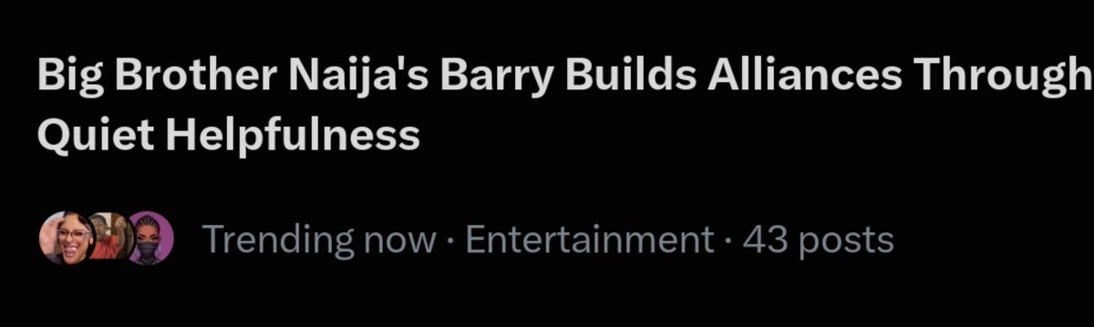 CorneliaNimako's tweet photo. Mr. Barry on the trends again 😊

#BBNaija #BarryYorwin #bbn11 https://t.co/KZZeeNPnlQ