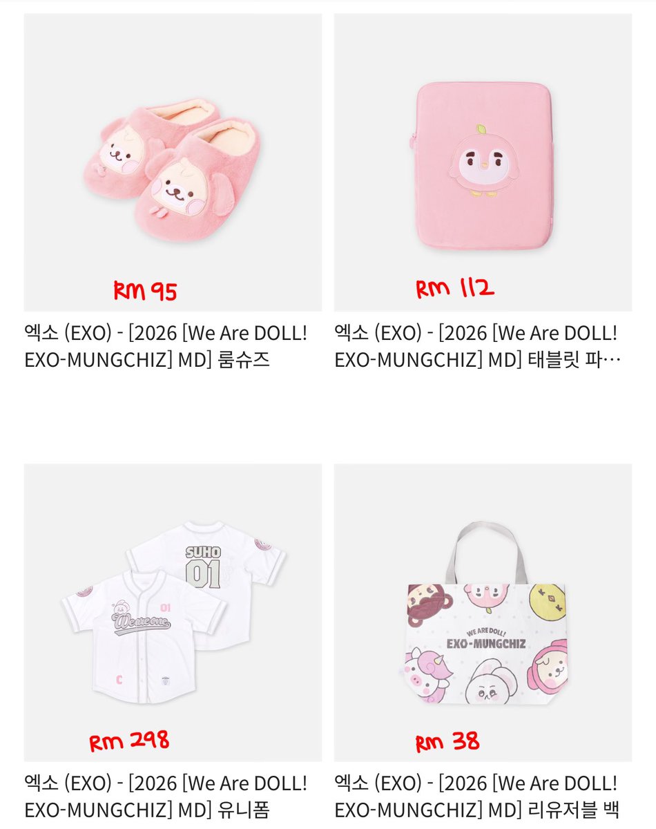 KogiEXOrealPC's tweet photo. [PREORDER] EXO WE ARE DOLL! EXO MUNGCHIZ MD COLLECTION 

💰prices on pic 

✨2nd payment needed for ems &amp; local postage
✨kr domestic shipping starts from 24/10 onwards~
✨eta to 🇲🇾 is after 1-2 weeks

🔚 9th August before 12pm

DM TO BUY~~ https://t.co/RlQ9ZnKXJ3