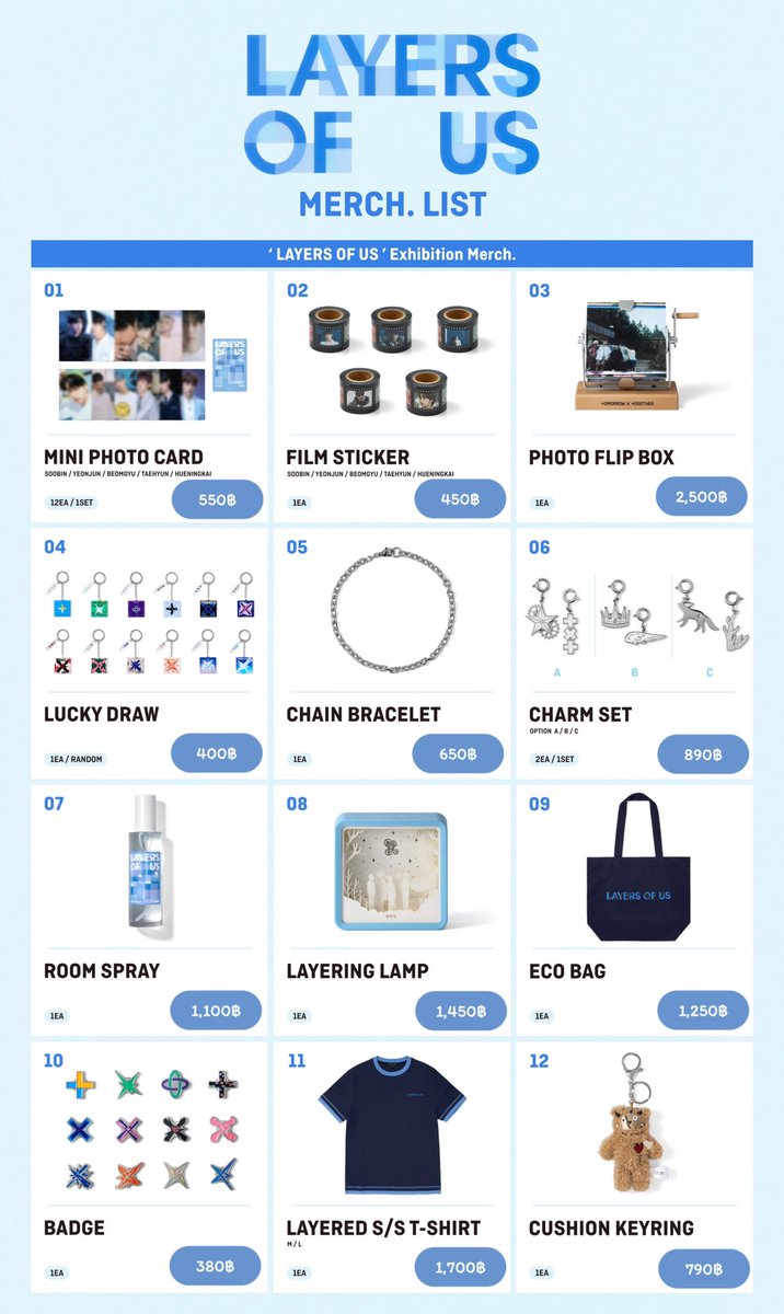 chocmintrune's tweet photo. 🍎 รับหิ้ว 🍎
🇰🇷 :  TXT - 'LAYERS OF US' Exhibition Merch 🥂⋆.🪩*•

𐙚 ราคาตามภาพ✨
𐙚 สินค้าอื่นๆ สอบถามได้ค่ะ 🫶🏻

𓍯 รอบหิ้ว pop-up 🫶🏻
𓍯 ซื้อครบ ₩50,000 ได้เบเน 1 ใบ 🎟️
𓍯 ราคารวมส่งกลับแอร์แล้ว ꒰✈️☁️꒱
🛒 เหลือค่าส่งในไทย❕

🏹 สอบถาม/สั่งซื้อ dm เลยย💌~
#ตลาดนัดTXT https://t.co/4lh66TfI4T