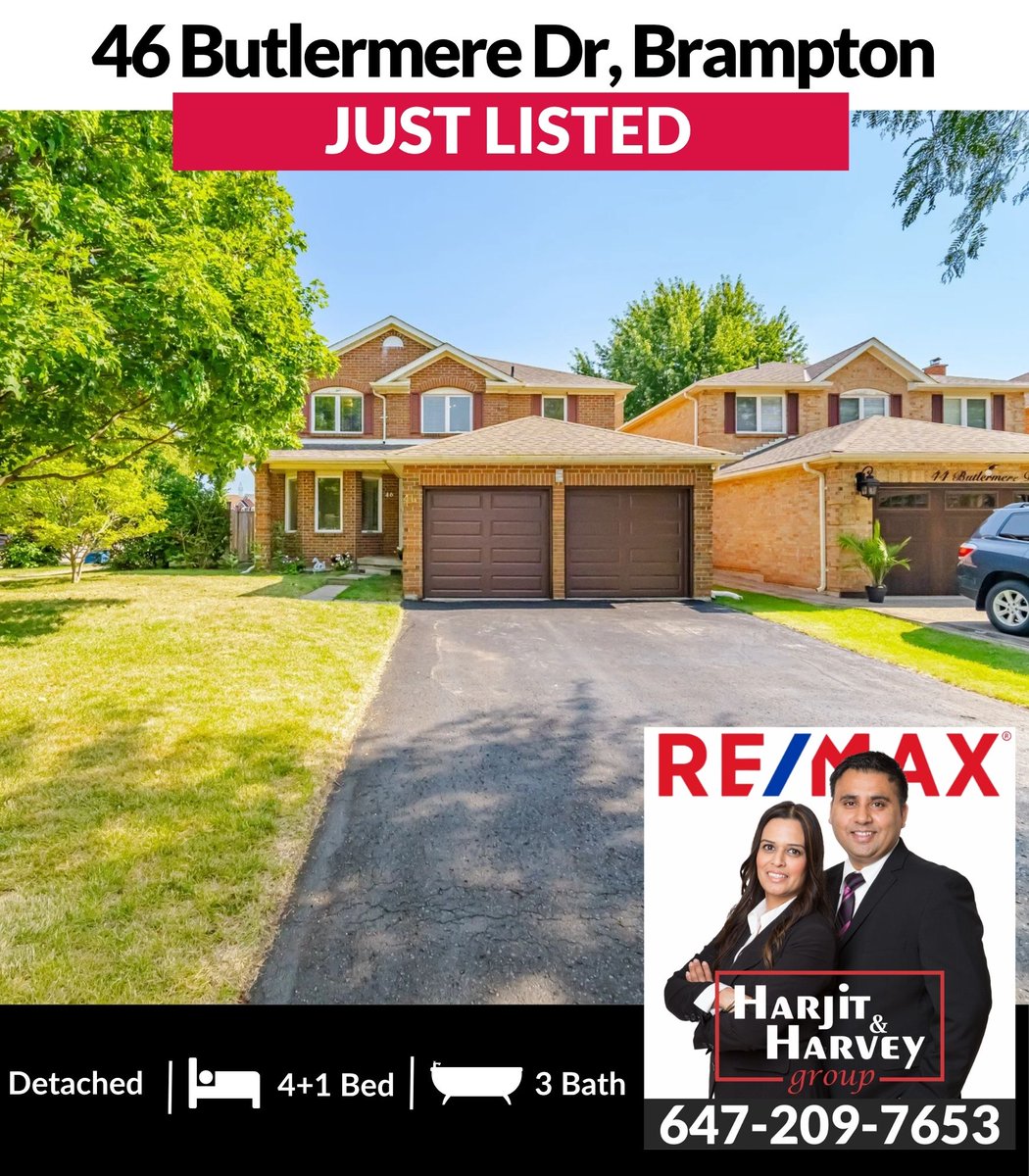 HarjitHarvey's tweet photo. JUST LISTED “FOR SALE” by Harjit & Harvey Group!
Click the link for full details: https://t.co/jr3EB9wmyc
#harjitharvey #harjitharveygroup #harjitsaini #harveysingh #vanshsaini #karandhami #wekeepyoufirst #remax #Bramptonrealestatemarket #yyz #fletcherswest #46butlermere https://t.co/vY79n9YI8J