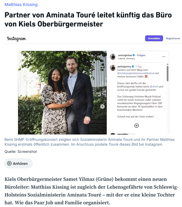 PeterBorbe's tweet photo. Grüne sind strikt gegen Beschäftigung von Familienangehörigen im Politikbetrieb - aber nur bei anderen Parteien!

In #Kiel beschäftigt schon mal der grüne Oberbürgermeister den Lebensgefährten und Kindsvater der gemeinsamen Tochter der grünen Sozialministerin Aminata Touré als Büroleiter. Da darf man nicht so kleinlich sein...