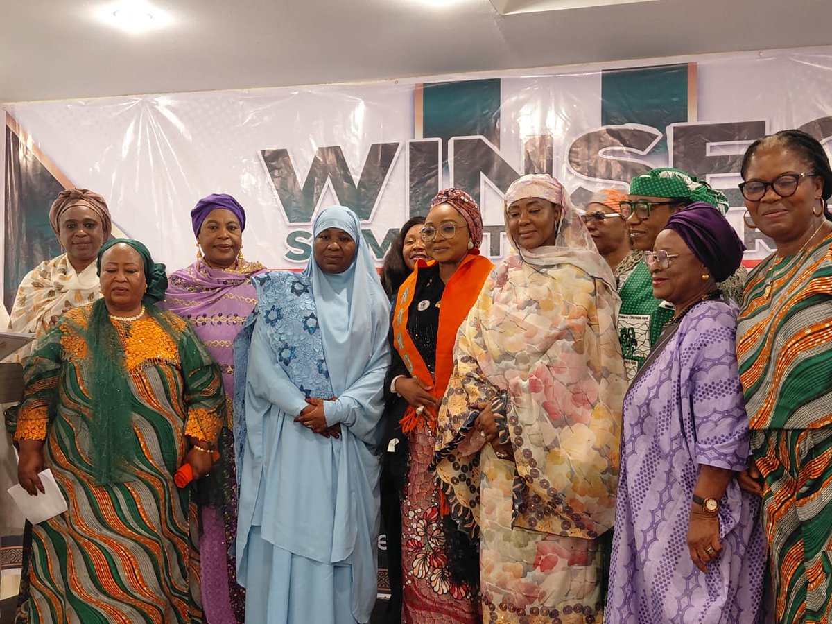 ISMPHNG's tweet photo. At WINSEC 2026, ISMPH's Executive Director, Chief Mrs. Moji Makanjuola, MFR, FNIPR, spoke as Co-Chairman on a message that matters: women bear the heaviest cost of Nigeria's insecurity, yet remain underrepresented in the rooms where peace and security policy gets decided. https://t.co/COwjTzA0Ve