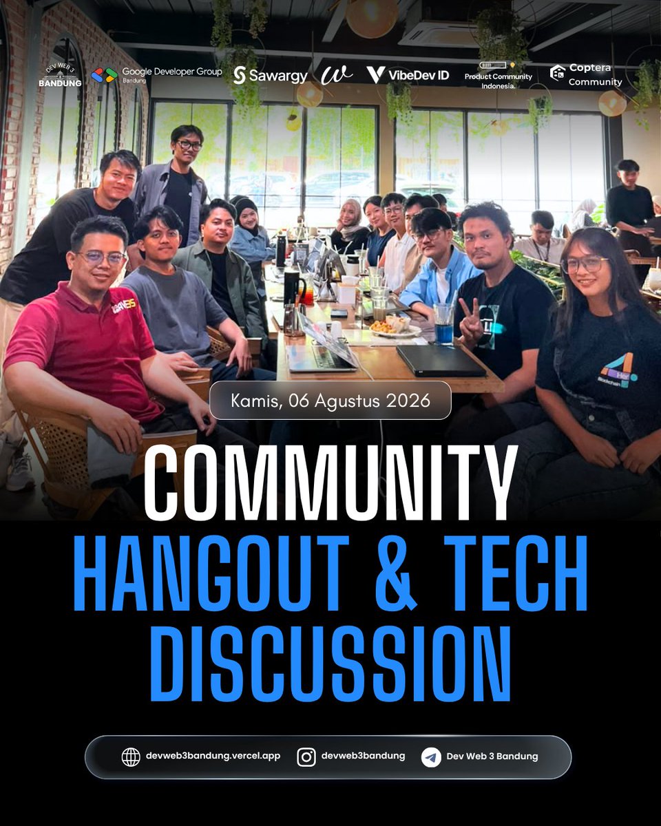 devweb3bandung's tweet photo. Makin rame, makin solid 🔥🔥🔥

Appreciate buat temen-temen warga sipil yang sudah hadir dan antusias untuk mengikuti WFC, kayanya sharing-sharingnya sampe subuh nih 🤗

Lop u all, see u next WFC 🚀 https://t.co/rKpjMfZzjE