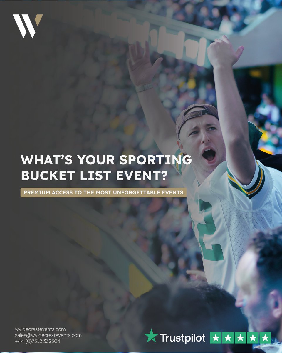 WyldecrestEvent's tweet photo. What’s at the top of your sporting bucket list? 🏆

The Super Bowl. A World Cup Final. The Monaco Grand Prix.

Whatever your dream event, Wyldecrest Events can help get you there with premium tickets and VIP hospitality.

📩 sales@wyldecrestevents.com

#VIPHospitality https://t.co/OFsWqI71T4