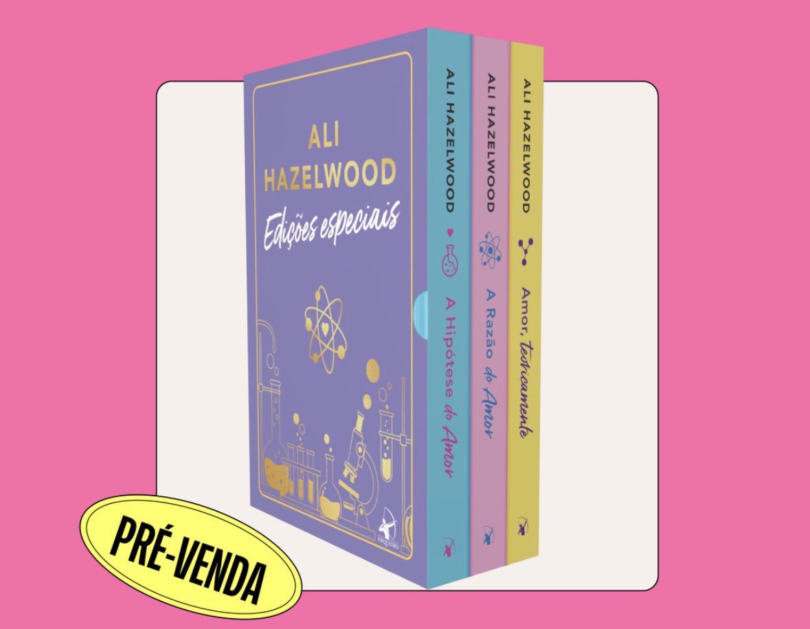 litteraverso's tweet photo. 🚨 MAIS NOVIDADE PARA LEITORES DE ALI HAZELWOOD

A Arqueiro anunciou o lançamento do box de edições especiais da autora:

📚 Reserve em https://t.co/Ov8sZOefiw

Ambos lançam em setembro. https://t.co/744qcg0mDX