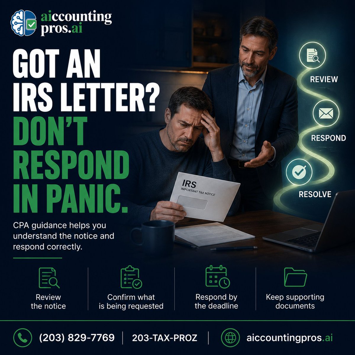 khawash's tweet photo. Got an IRS Letter? Don’t Panic.

📞 (203) 829-7769 | 203-TAX-PROZ
📍 1013 Hope St, Stamford, CT 06907
🌐 https://t.co/dOC85zvBIB

#IRSNotice #TaxHelp #TaxResolution #CPA #SmallBusiness #TaxProfessional #AIAccounting #StamfordCT https://t.co/whX1BoMTwV