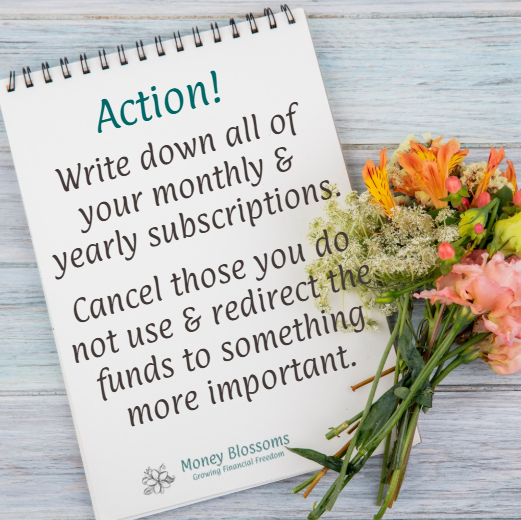 LissaPiper's tweet photo. Knowing where your money is going allows you to choose what is important to you.
Automatically renewing subscriptions can be a time saver,
but can be a financial drain if for things you neither need nor want.

#PersonalFinanceForWomen #WomenAndMoney #FinancialGoals #MoneyBlossoms https://t.co/8BntSurP8L
