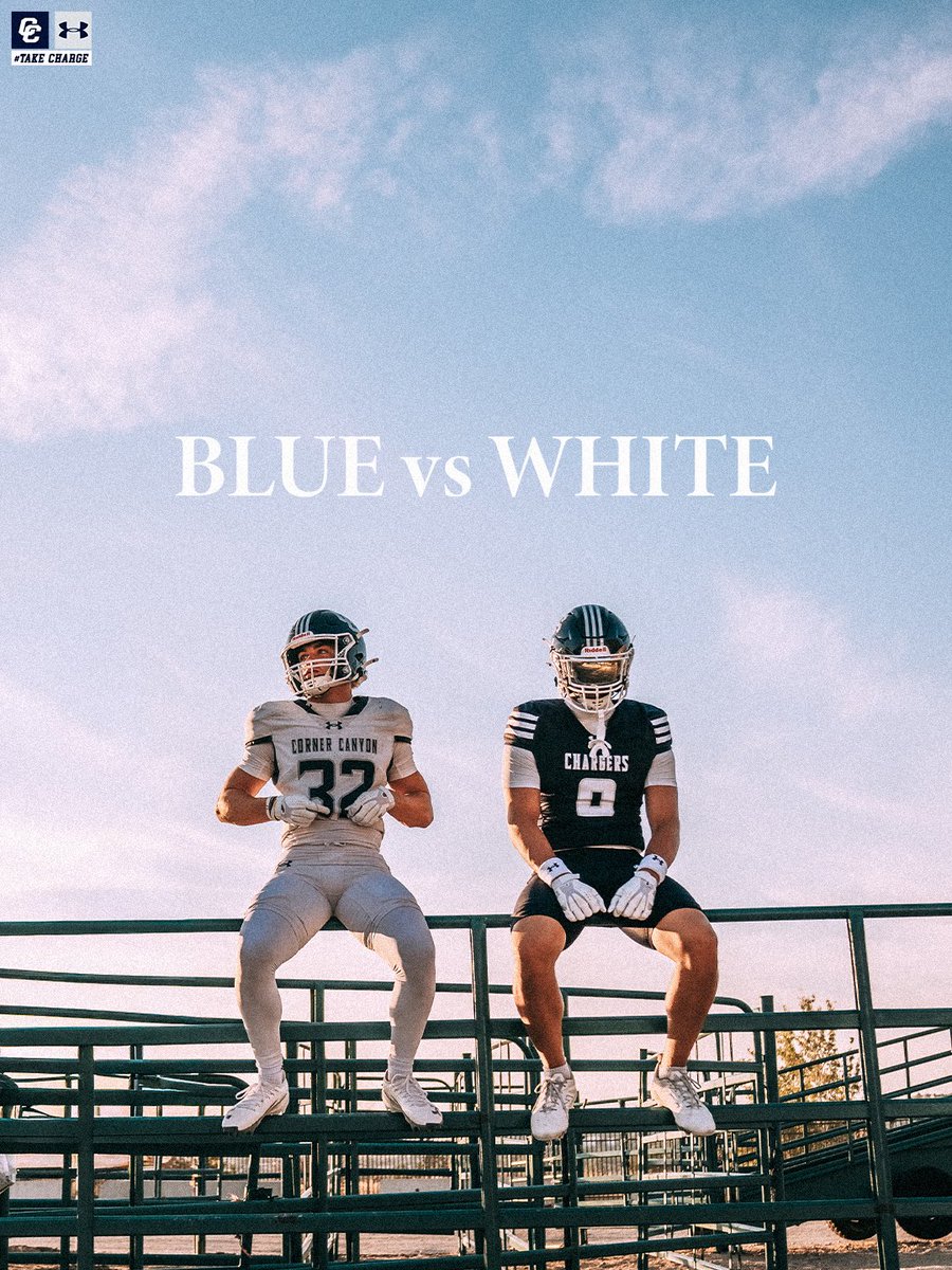 CCHSFOOTBALL_'s tweet photo. BLUE vs WHITE game 

📅 Friday, August 7
🏠 Charger Stadium 

5:30pm • FRESH/SOPH
7:00pm • VARSITY/JV

Admission: $5/person 
*** 8 and under are FREE 

#CornerCanyonFootball #TakeCharge https://t.co/GcaQxvzPdr