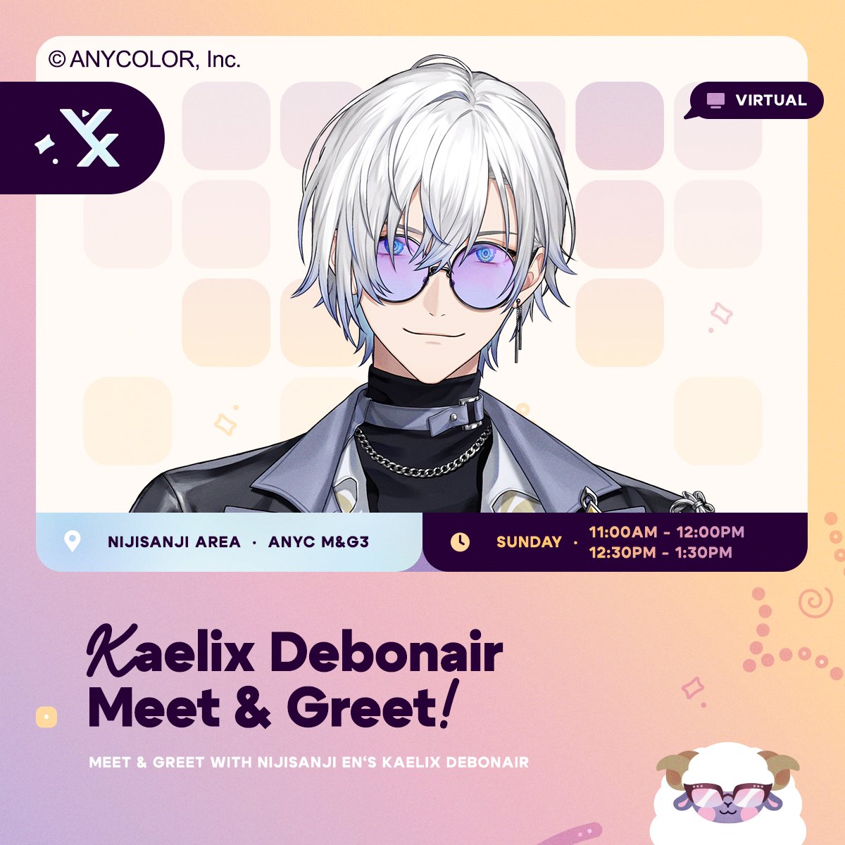 Vtuber_Expo's tweet photo. [Meet & Greet Announcement]

YAHOO DEBONHEIRS!! 🐵

BY THE BEAT's very own darling bouncer, Kaelix Debonair (@KaelixDebonair) will be your guiding star to his VeXpo 2026 Meet & Greet! Come build a radiant dream and open your heart to him over a lovely chat! 🎫🕶️

Try your luck at winnin' the game at our lottery system on Concat! (Don't break our pots, there are no extra rupees inside...) 😓

"It's dangerous to go alone! Take this!"
+1 VeXpo 2026 Update Stream VOD (for more information)
+1 VeXpo Socials for updates

#VeXpo2026