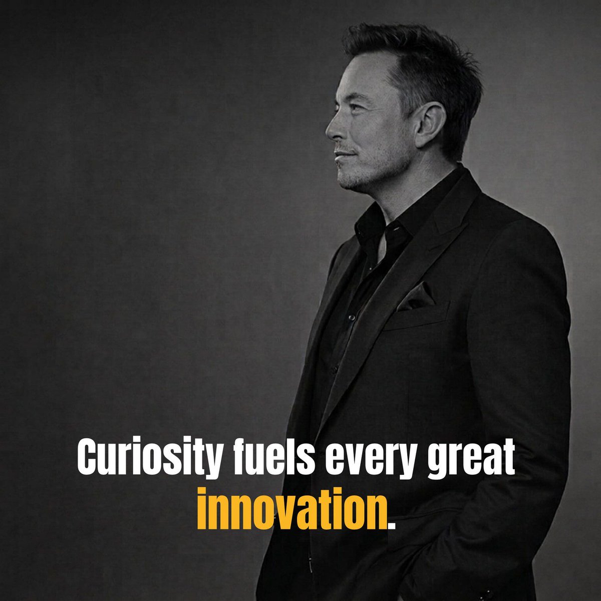 promind1s's tweet photo. Curiosity fuels every great innovation. #ElonMusk #Innovation #Curiosity #Future #Success #Technology #Entrepreneur #Motivation
#quotes #motivation #goal #inspiration #promind #trending #viral https://t.co/sAGCrrJwMg